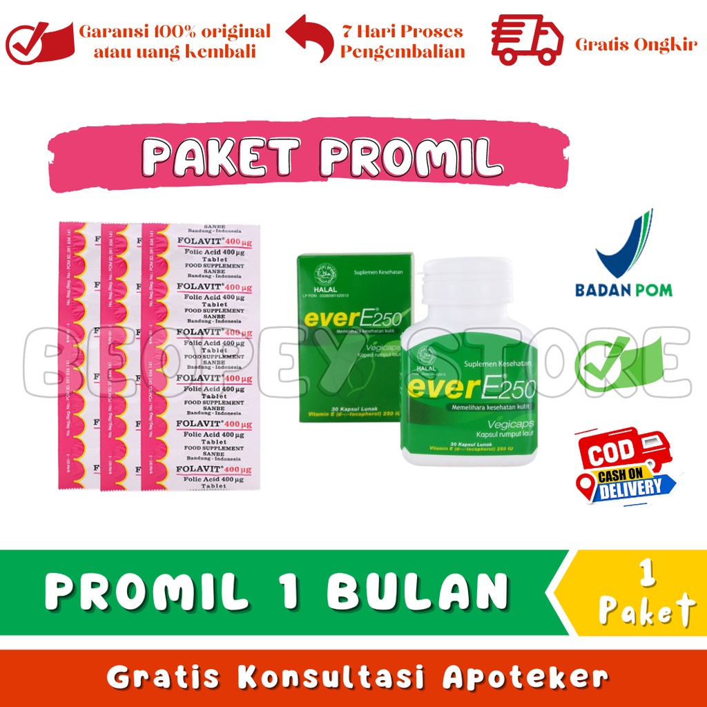 FOLAVIT 30 TAB dan EVER E / PAKET PROMIL
