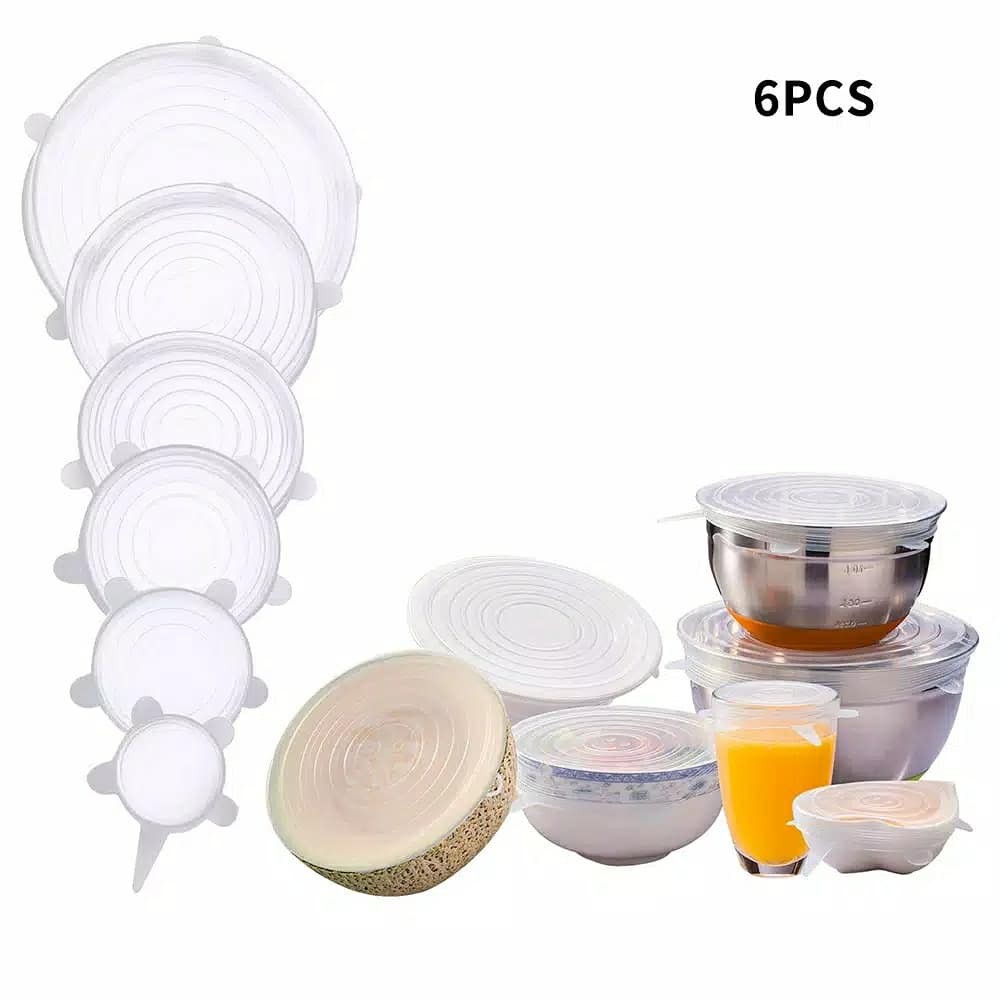 Silicone Wrap / Penutup Makanan Anti Tumpah 6pcs RANDOM