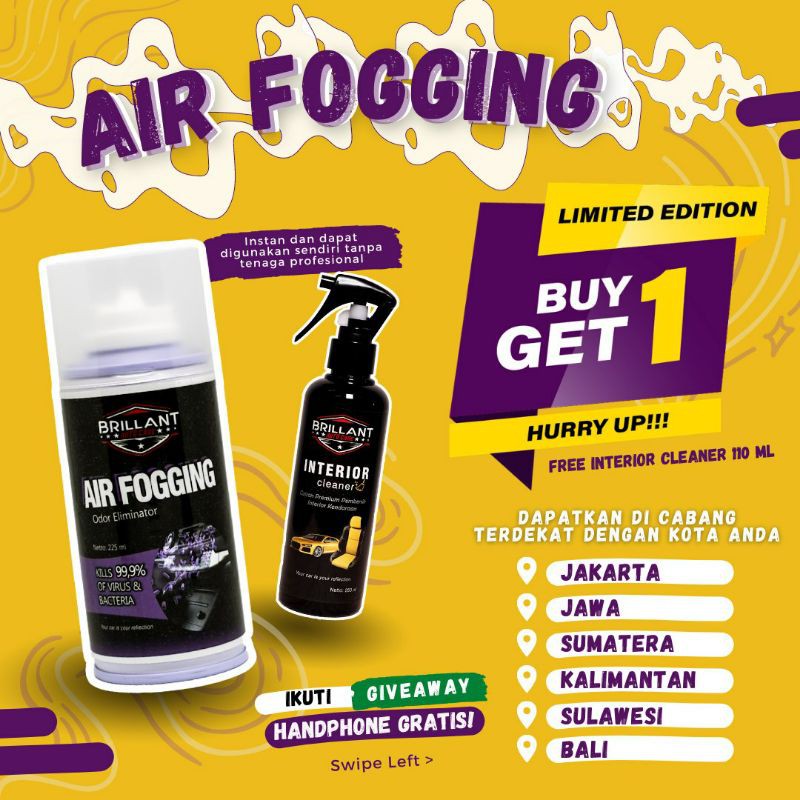 AIR FOGGING | FOGGING MOBIL | PEMBUNUH VIRUS &amp; BAKTERI | PENGHILANG BAU TIDAK SEDAP | ODOR ELIMINATOR