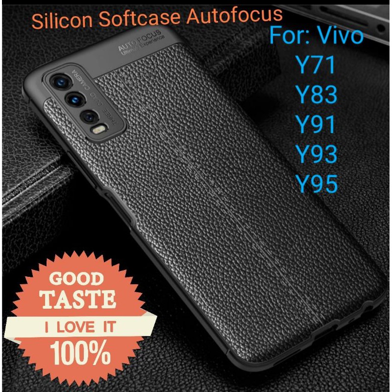Vivo Y71 Y83 Y91 Y93 Y95 Silicon Autofocus Leather Softcase Casing Cover TPU Kulit jeruk jelly