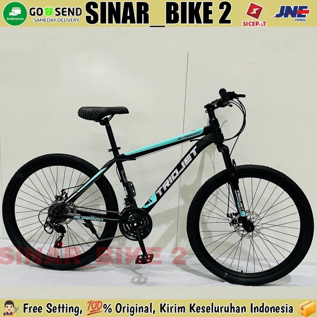 Sepeda Gunung MTB TRIOJET Ukuran 26 Inch 21 Speed Rem Cakram