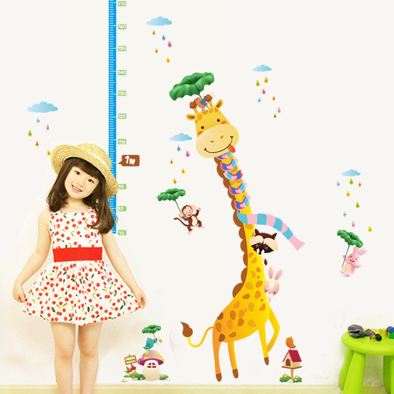 RELIZA WALL STICKER PENGUKUR TINGGI BADAN JERAPAH GROW UP STIKER DINDING SK9030