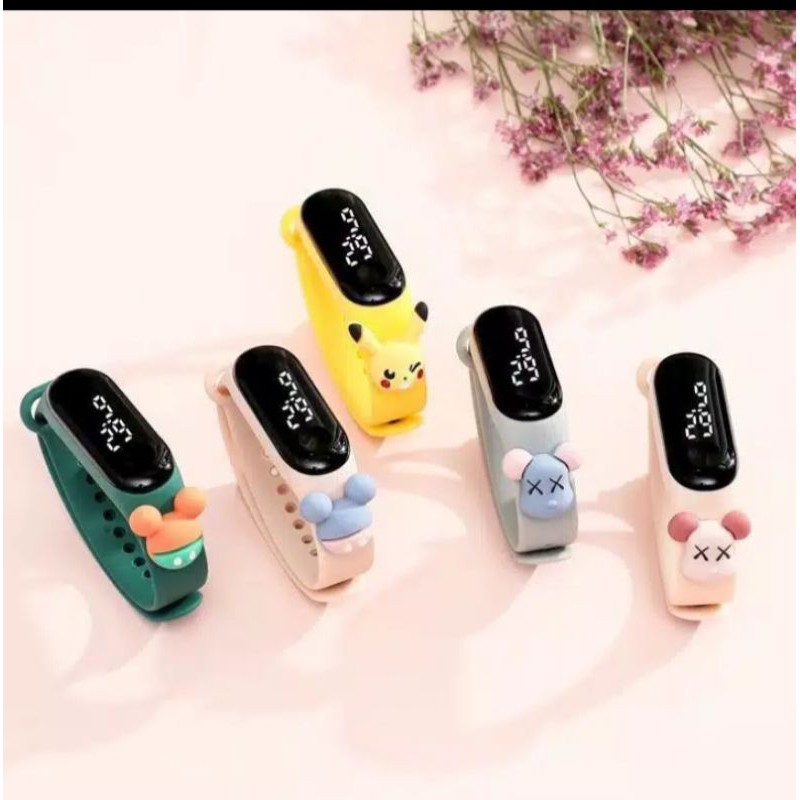 Jam tangan elektronik Tahan air IP67 Motif Kartun anak laki-laki perempuan