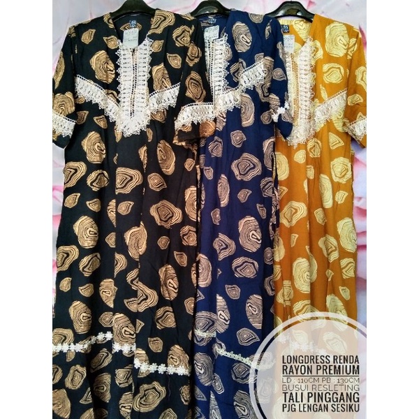 Daster Arab Renda / Daster Panjang / Daster Busui Resleting / Longdress Renda Pekalongan / Sackdress