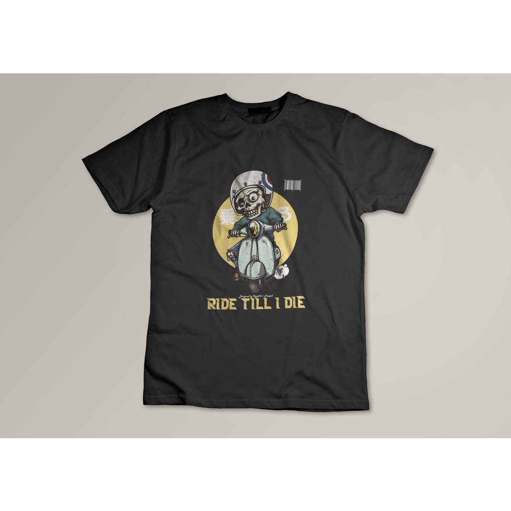 xo- kaos pria || kaos polos || kaos distro ride till i die vespa || kaos sablon digital 106 ready bi