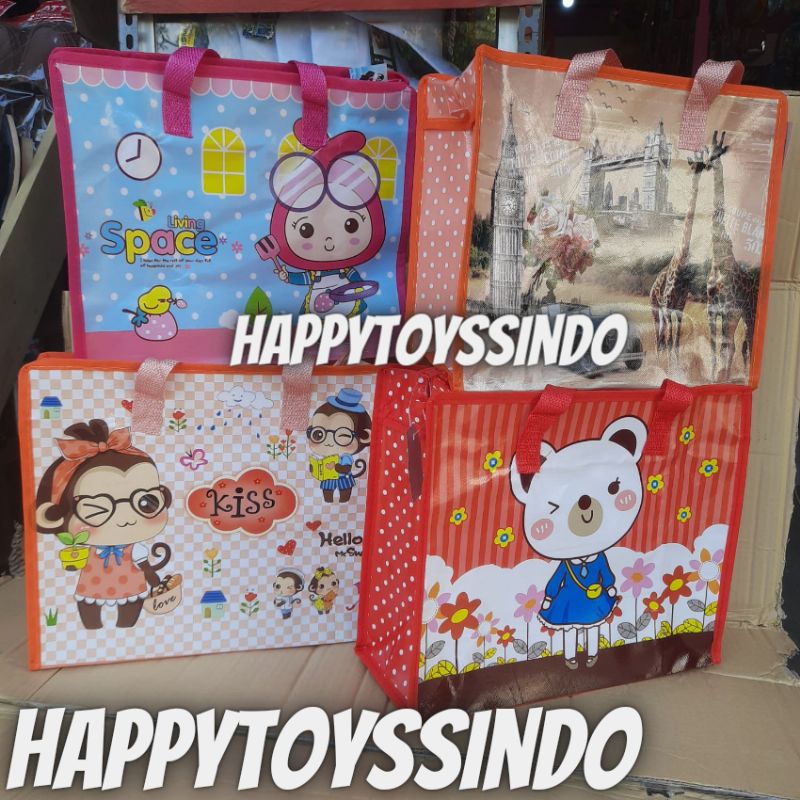 Tas Tenteng Cewek Wanita Karung Londri Loundri Loundry Tali Polos / Mutar Serbaguna Wadah Belanja Ku