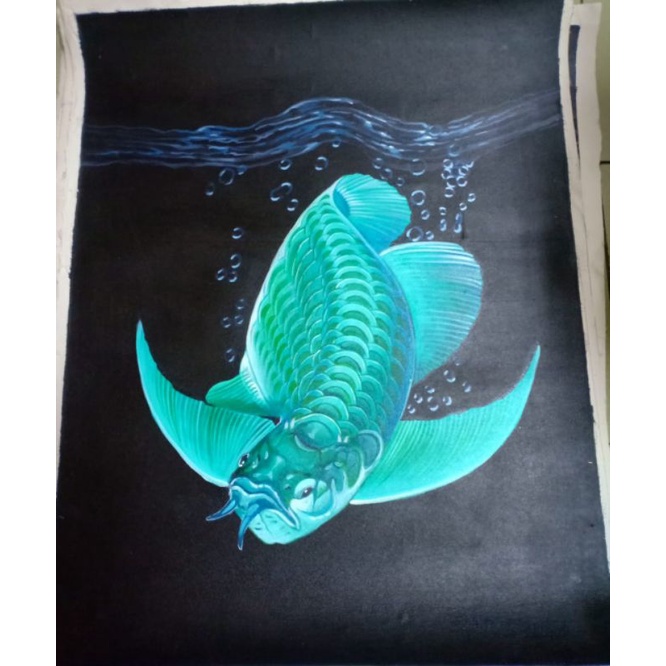 Lukisan kanvas ikan arwana 009