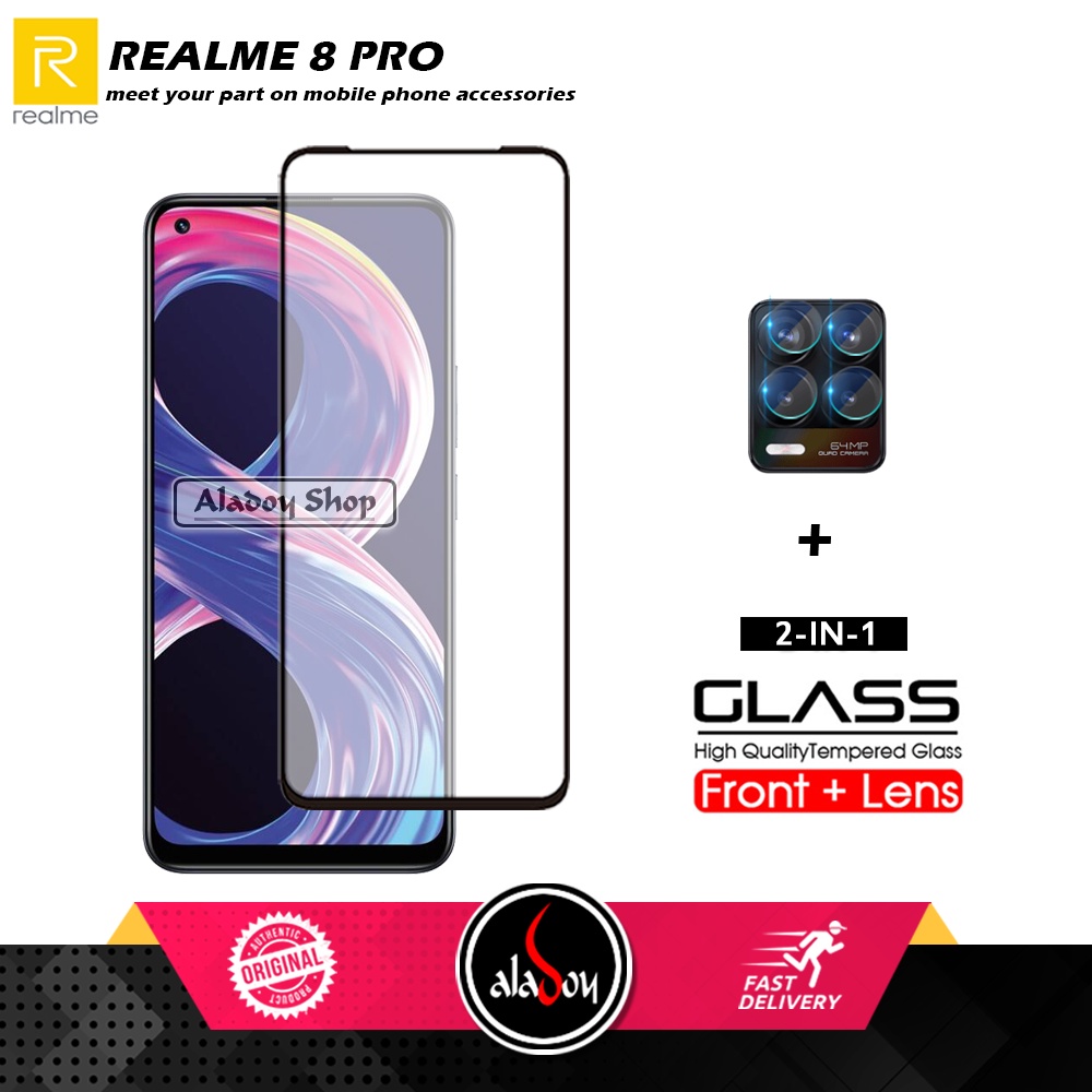 Tempered Glass Realme 8 Pro PAKET 2 IN 1 Tempered Glass Layar dan Tempered Glass Camera