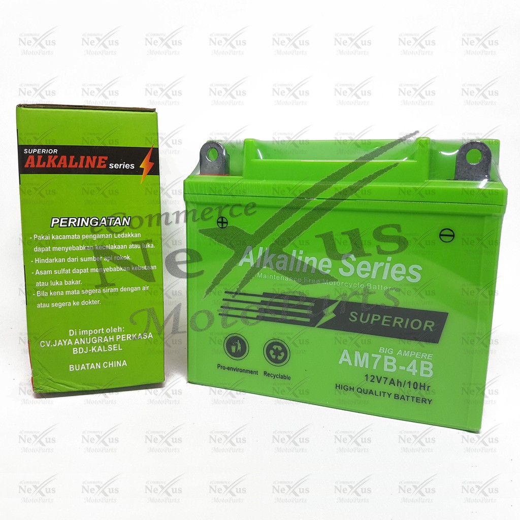 Aki Motor Grandcell Alkaline AM7B-4B GM7B YB7B GM7B-4B YB7B-B AM7BF 12V 7Ah Tiger Scorpio Nouvo