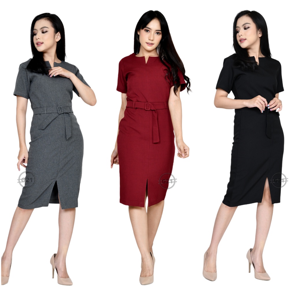 Dress Kerja Wanita Kantor Formal High Premium Quality K01