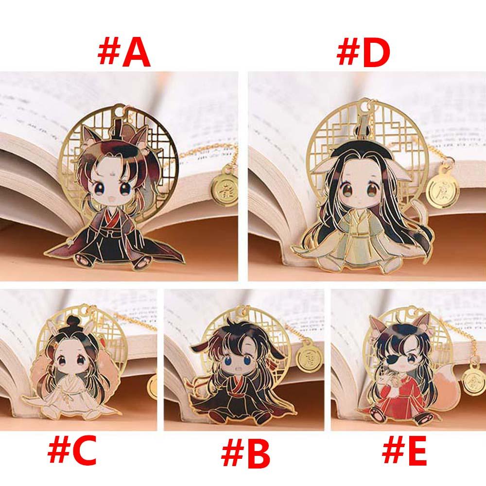 Agustina Tian Guan Ci Fu Rumbai Gaya China Xie Lian Hollow Pagination Mark Metal Penanda Buku Hua Cheng