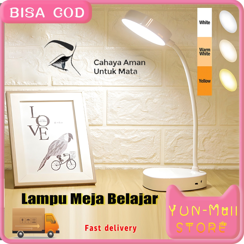 Lampu Belajar Lampu meja Lampu LED Lampu Kantor Lampu Sensor High Quality LED Desk Light LED Deskh Lamp Charge 3 Cahaya  Melindungi Mata Menggunakan Touch Button,Bisa Dilipat,Menggunakan 3 Macam Variasi Warna Lampu,Hemat Energi,Terang