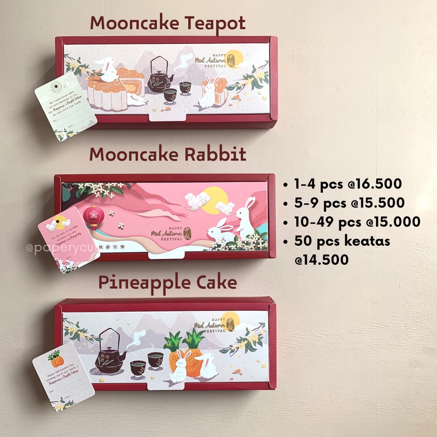 

Box Dus Kotak Kue Bulan Mooncake Mid Autumn isi 3 Pineapple Cake isi 5