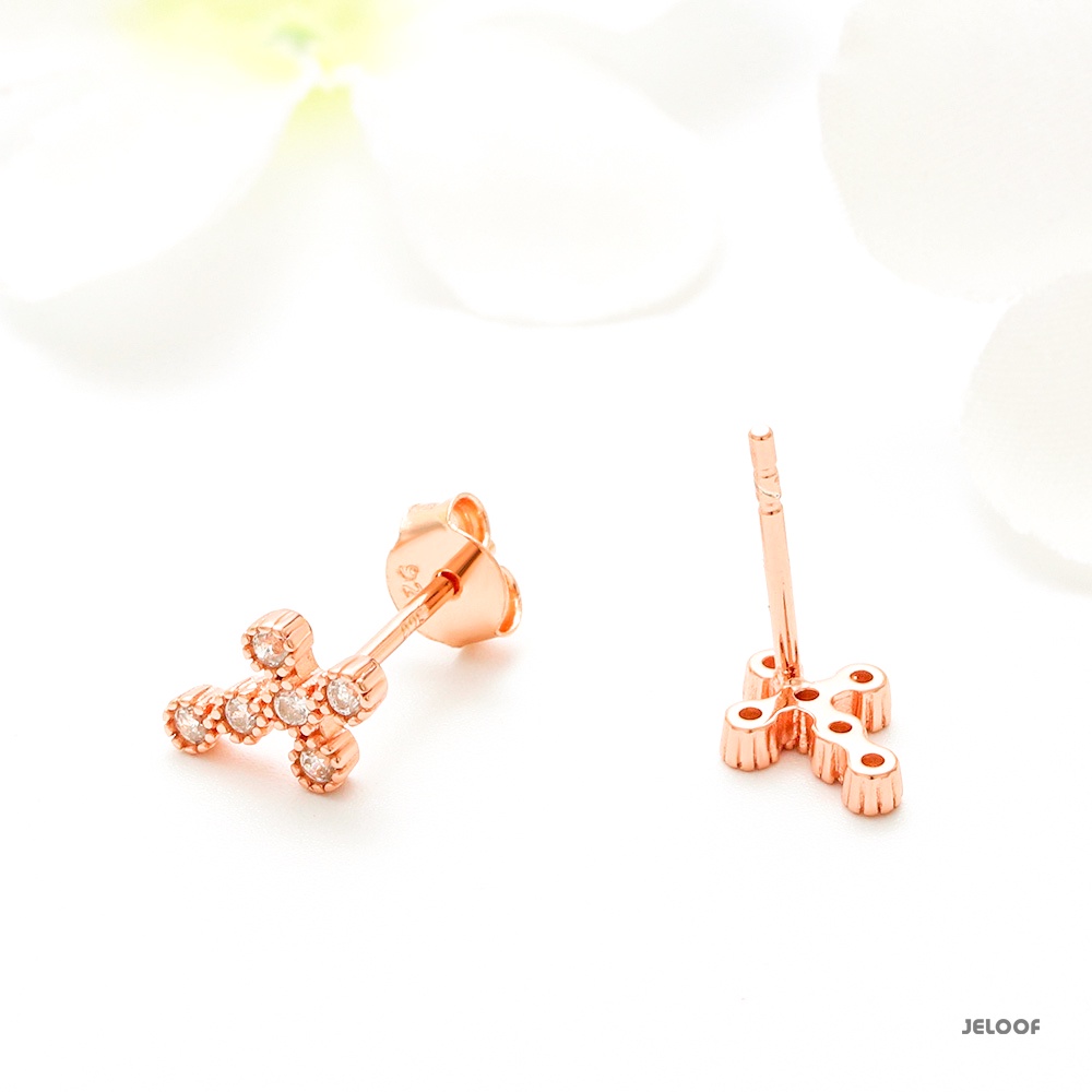 Jeloof Anting Ruth Rosegold Sterling Perak 925 | Tindik | Ruth Earring