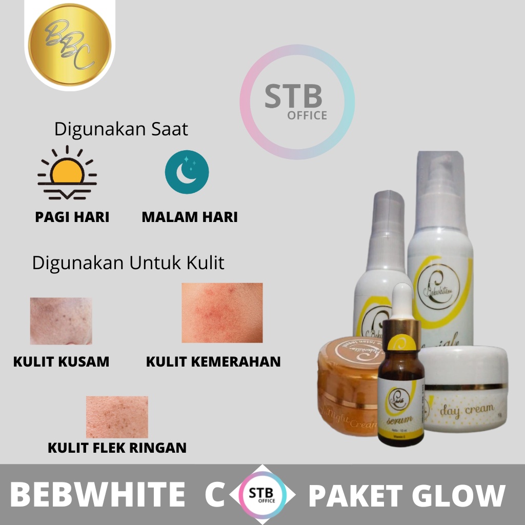 Bebwhite C Paket Skincare Kecantikan Wanita Glow Bpom Glow Forte Acne Series Perawatan Wajah Wanita Penghilang Jerawat dan Bekas Jerawat Flek hitam Pori Pori Kulit Berminyak Anti Aging Kusam Komedo Beruntusan Skincare Wanita Aman BUMIL BUNSUI ORIGINAL