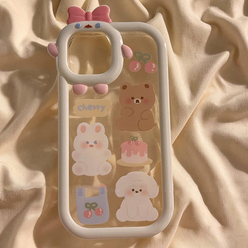 Case Samsung A14 A04 A13 A12 A53 A52 A03 A50 A04E A50s A52s A51 A32 A04s A30s A03s A22 A23 A31 A21s A73 A02s A11 A71 A53 3D Bow Little Monster Lensa Beruang Cherry Lucu Puppy Soft Case