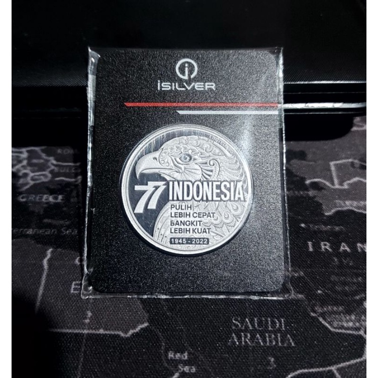 Perak Isilver Seri kemerdekaan RI 77 10gr