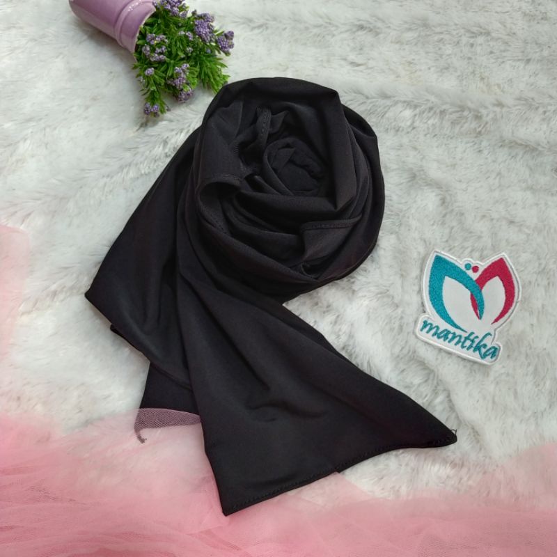 PASHMINA KUPING JERSEY NUNA HIJAB INSTAN PASHMINA VIRAL-Hitam