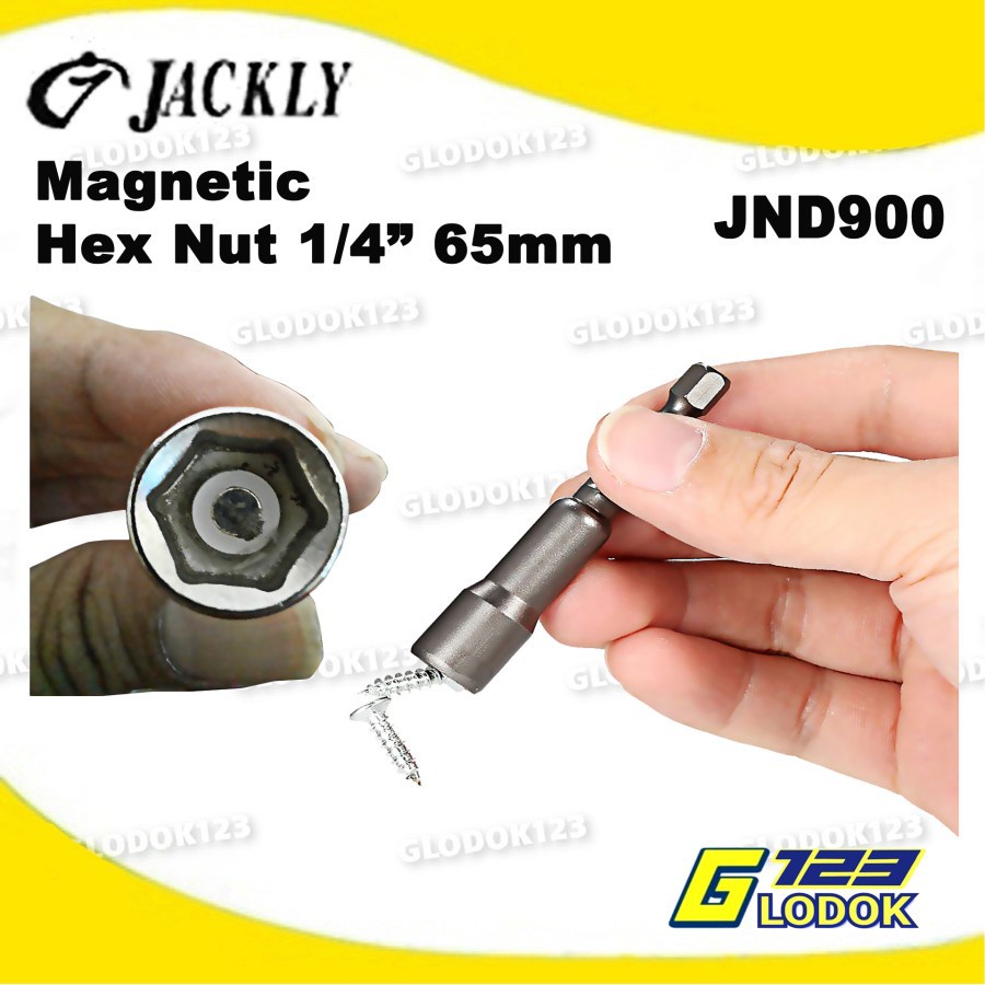 Kunci Hex Nut Magnetic 1/4&quot; 65mm Jackly