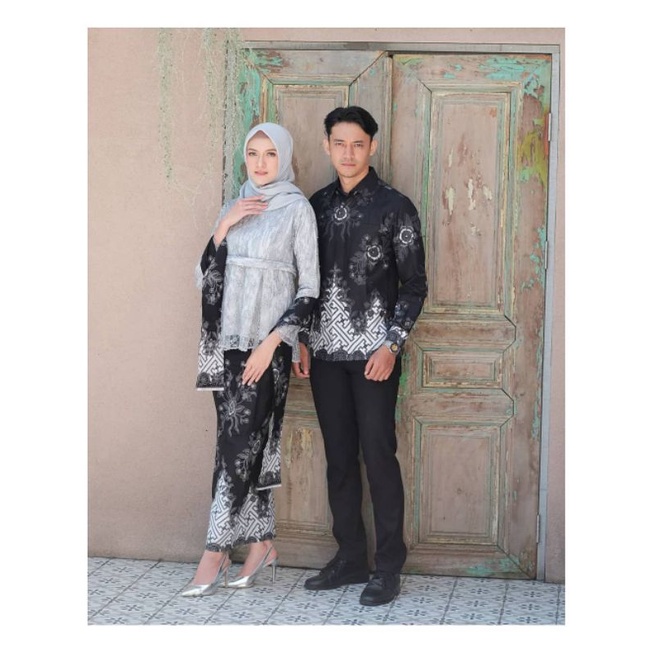 Asli Realpict - Batik Express SOLO Batik Kebaya Couple Kirana Tulle Mutiara Aplikasi Payet Super Cantik