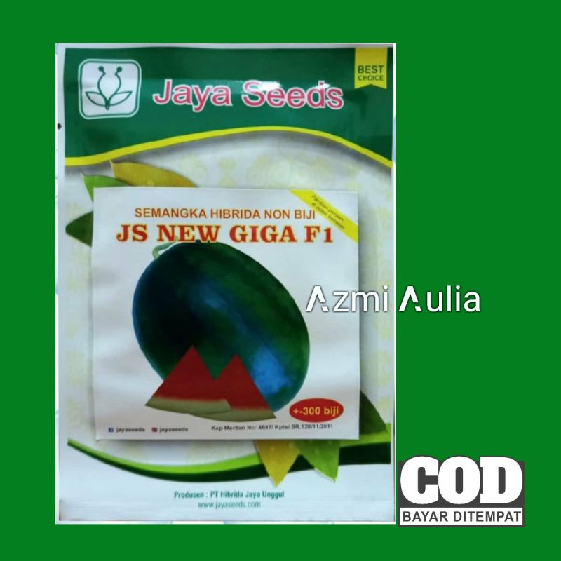 Benih Semangka Non Biji JS NEW GIGA F1 ± 300 Biji -  Benih Semangka - Bibit Semangka Tanpa Biji