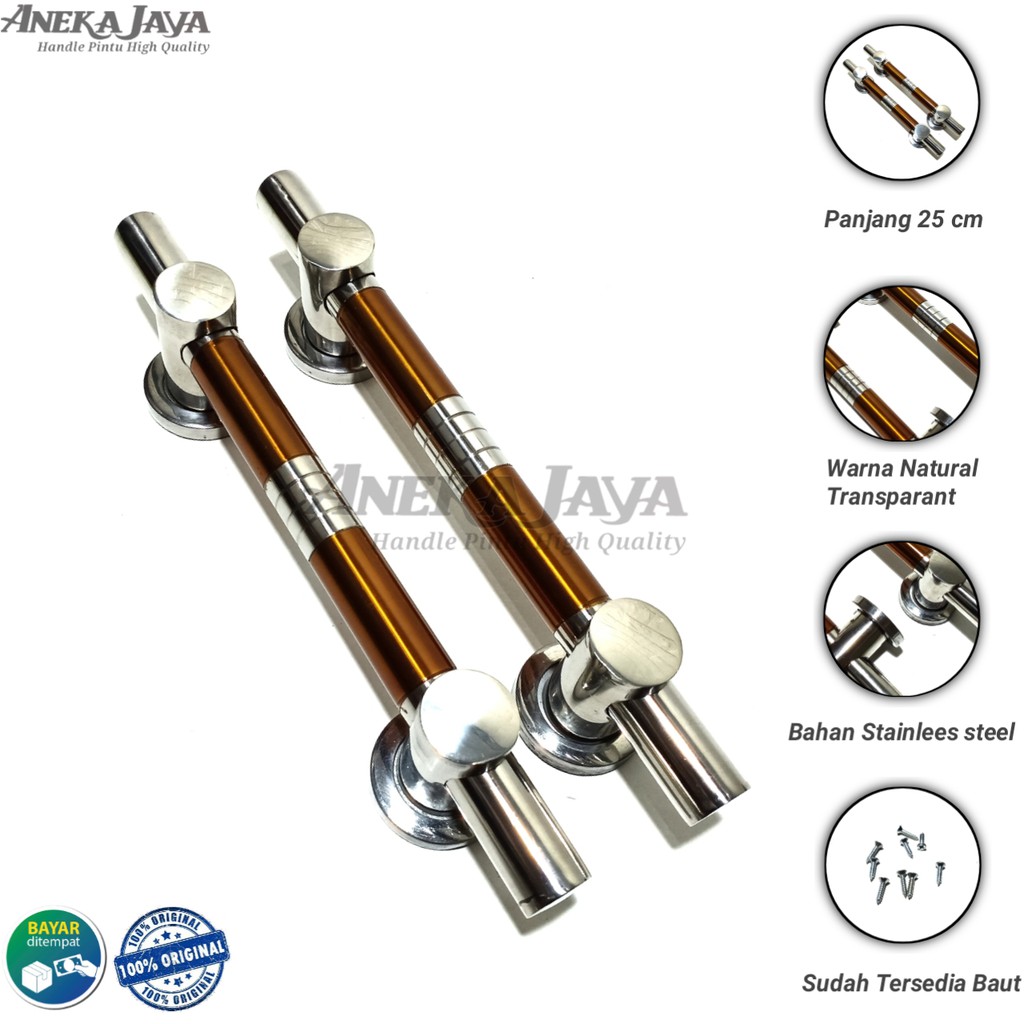 Satu set handle kunci pintu rumah 25 cm murah minimalis tarikan pintu pull stainless gagang pintu