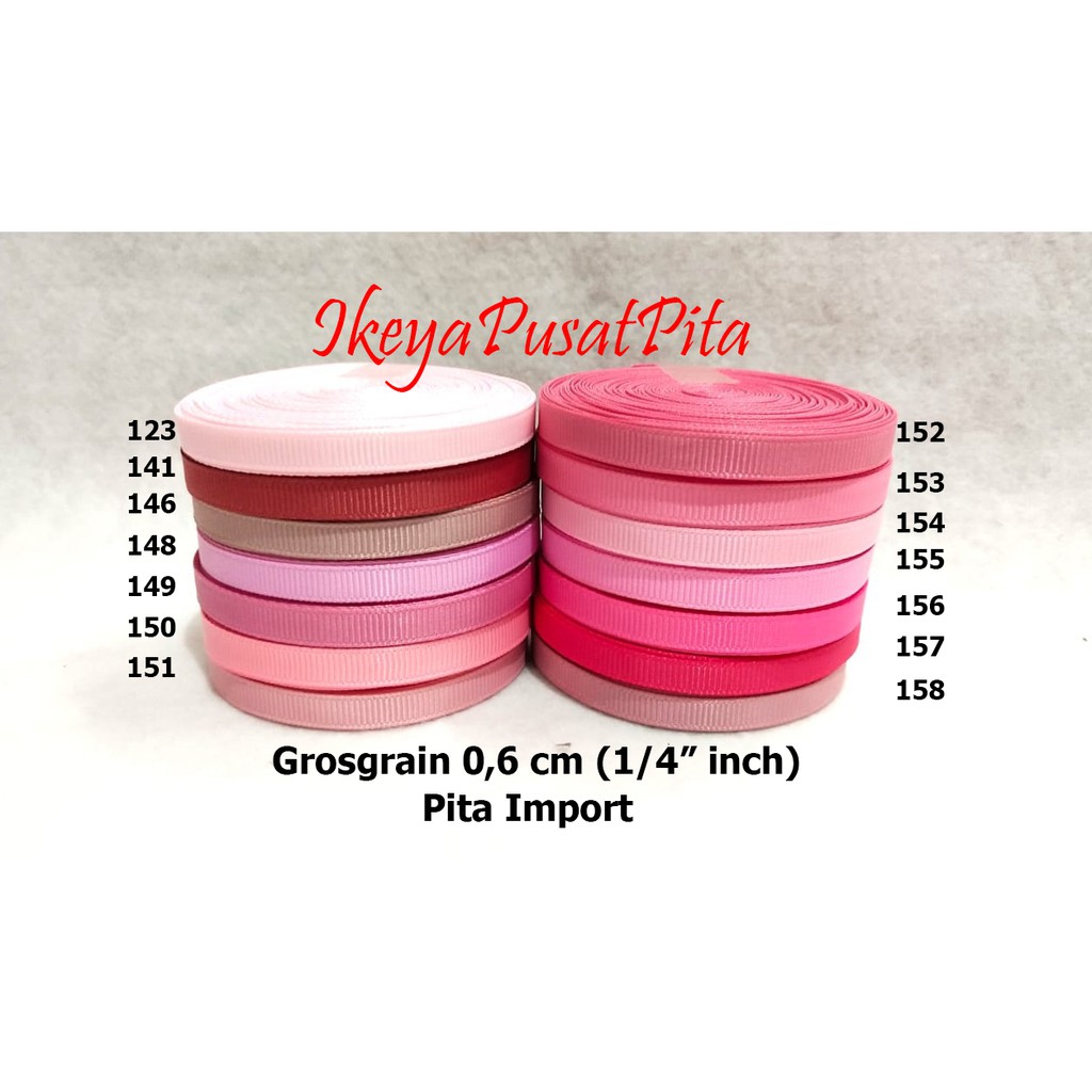 

(10 yard) Pita Grosgrain Polos 0,6 cm (1/4" inch) | Pita import | Grosgrain Ribbon 6 mm pg 2 | Toko Bahan Craft | Ikeya Pusat Pita