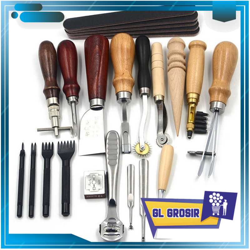 

Peralatan Seni DIY Kulit 18in1/ 12in1/ Leather Craft Stitching Tool Set WA134