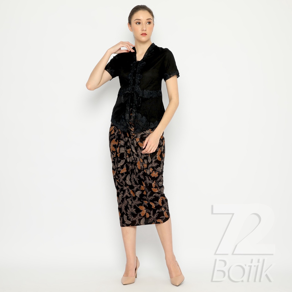 ROK LILIT BATIK Skirt Kebaya Instan Modern Wanita Warna Hitam Abu Grey Orange 727327 Cap 72 - Rok Ba