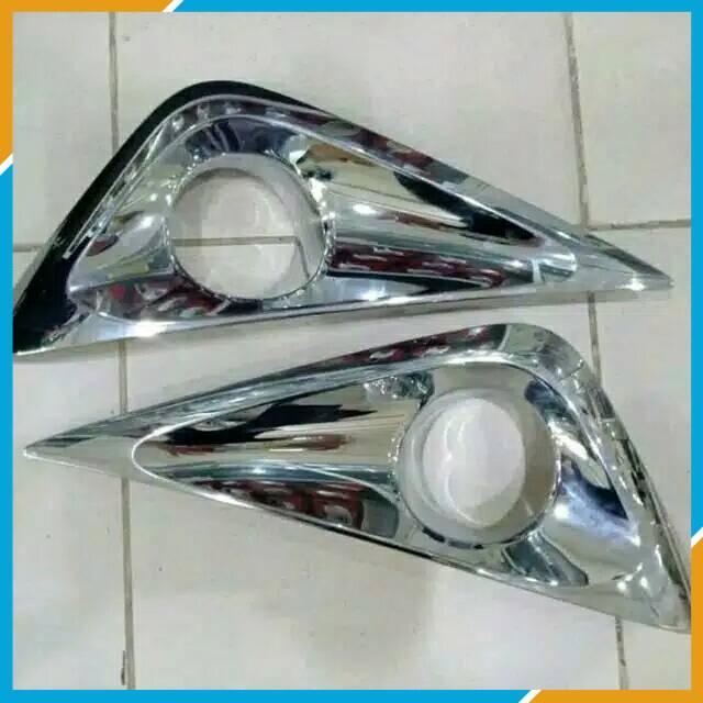 VARIASI Cover ring foglamp BUMPER DEPAN MOBIL DAIHATSU all new Terios  2018 SAMPAI 2021 cHrome CROME