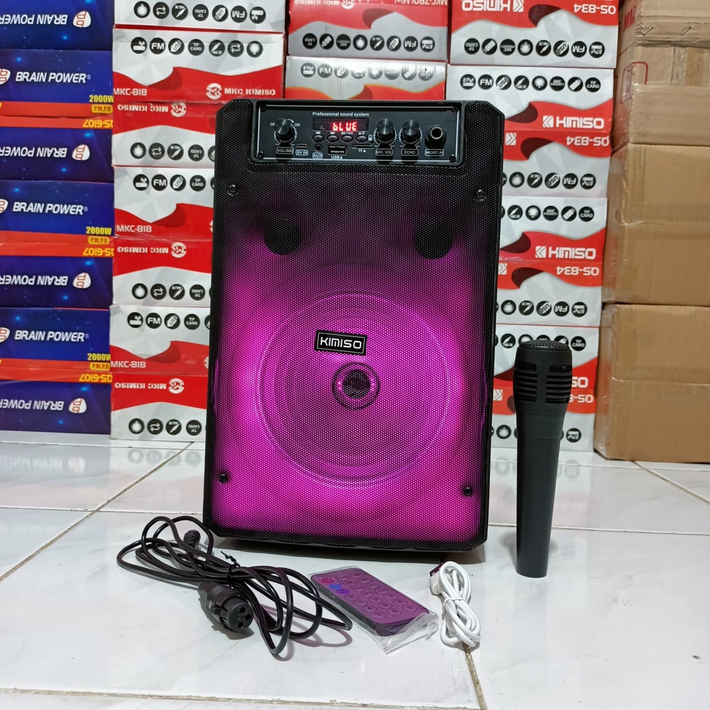 SPEAKER BLUETOOTH KIMISO MKC 818 BONUS MIC SUARA MEGA BASS