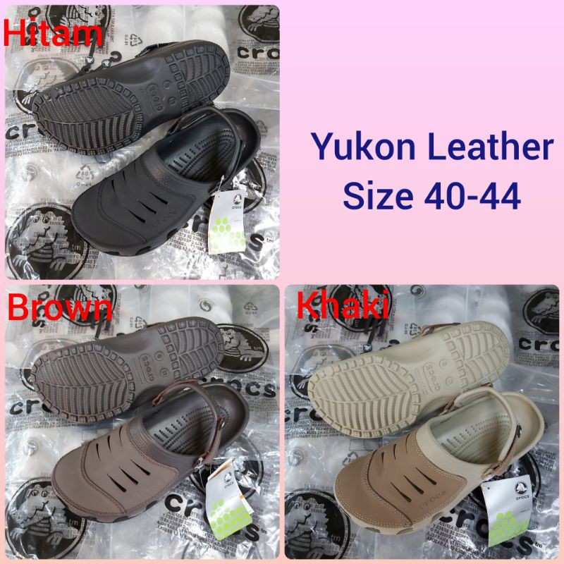 Sandal Crocs Yukon Leather Pria/Sandal Crocs Yukon Leather/Yukon