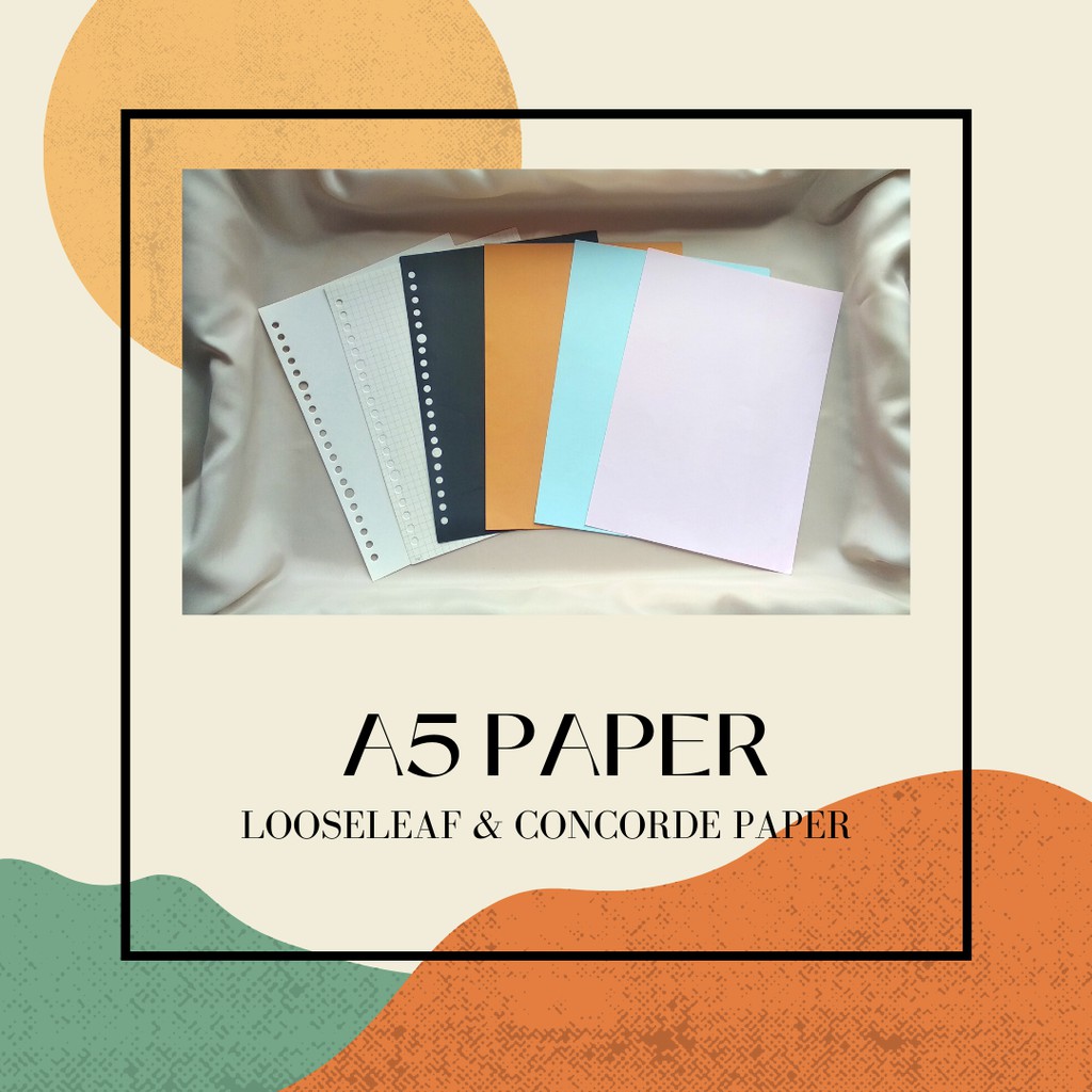 

Loose Leaf Paper A5 Plain/Grid/Black || Concorde Paper A5 Brown/Pink/Blue