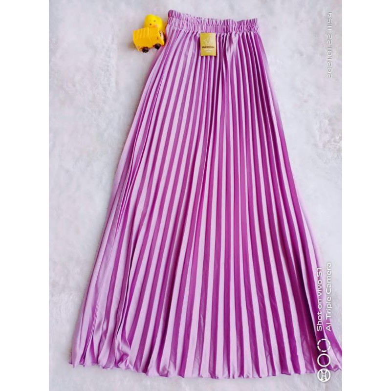 ROK PLISKET PREMIUM // ROK PLISKET WARNA LILAC // BAWAHAN WANITA WARNA LILAC
