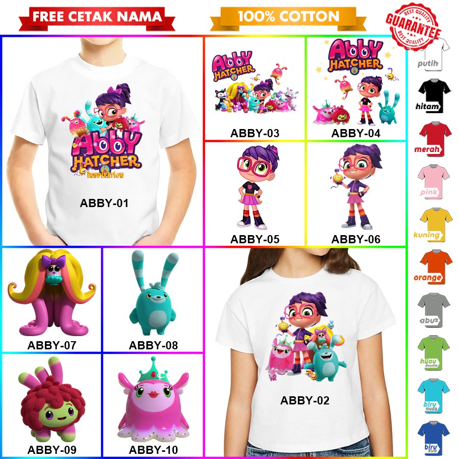 Baju Kaos ANAK DAN DEWASA ABBY HATCHER BANYAK MOTIF [FREE NAMA!!]