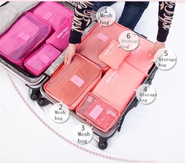 NEW 6 IN 1 KOREAN TRAVEL BAG IN BAG ( 1 SET ISI 6 PCS ORGANIZER )