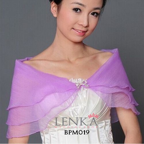 [SIAP KIRIM] AKSESORIS BOLERO LACE PESTA PENGANTIN UNGU WANITA MODERN BPM019