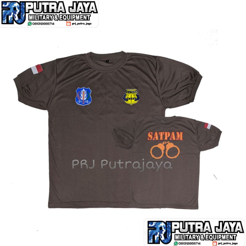 KAOS SECURITY / SATPAM COKLAT MODEL TERBARU / SATPAM GADA PRATAMA BORGOL