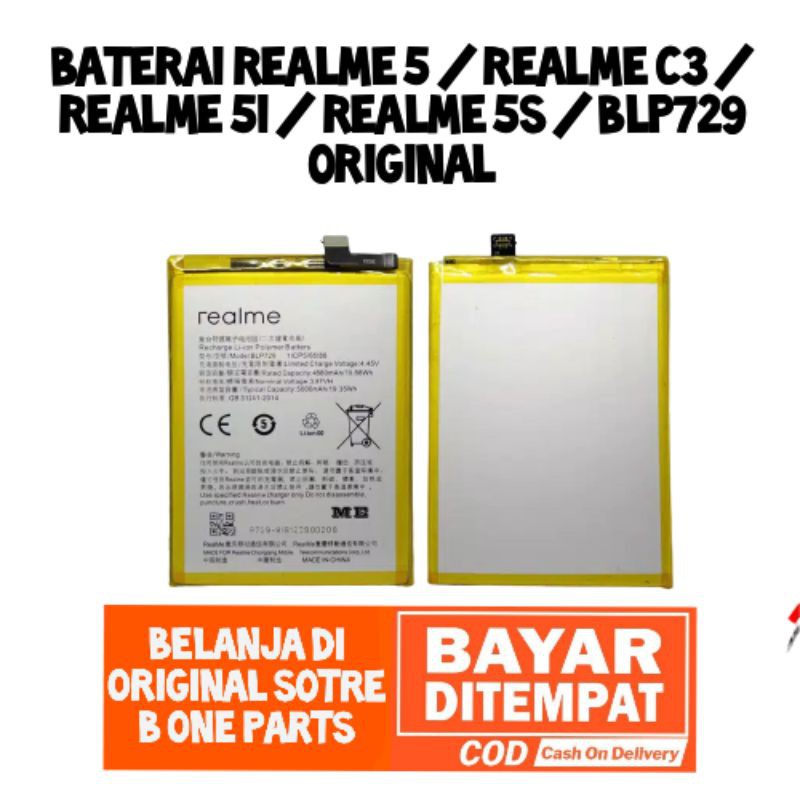 BATERAI BATRE BATRAI BATTERY REALME C3 5 5i 5S BLP729 ORIGINAL