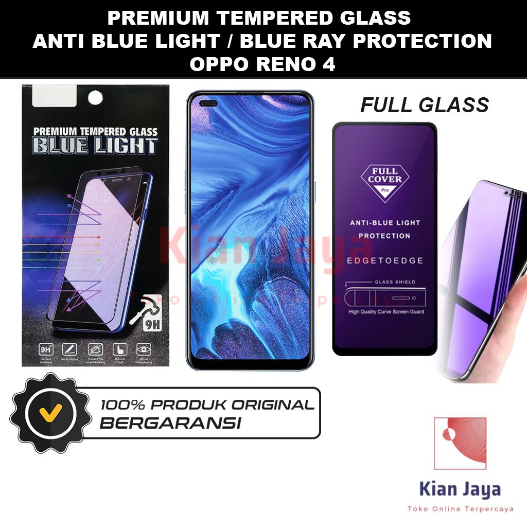 Tempered Glass Oppoo Reno 4 Anti Blue Light Hp Temper Anti Gores