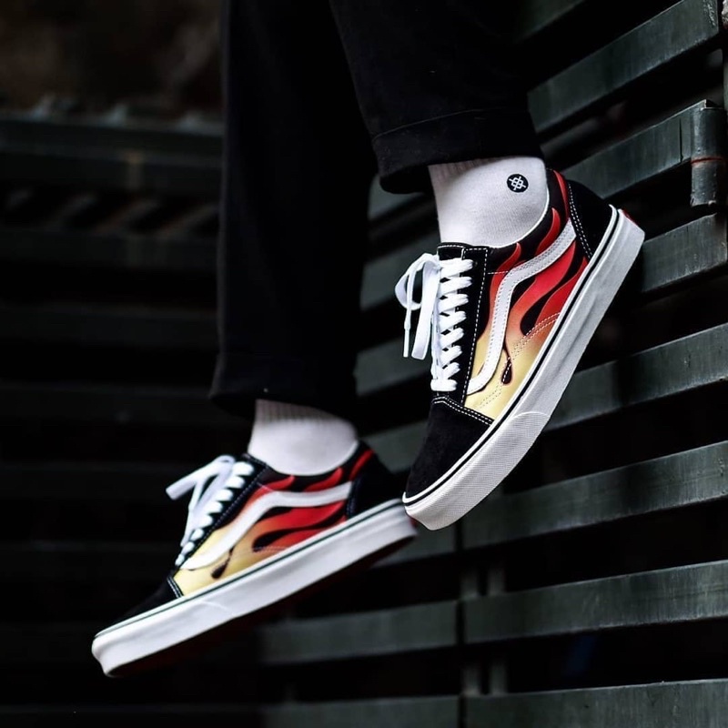 OLDSKOOL FLAME BLACK/WHITE CLASSIC ORIGINAL 100%
