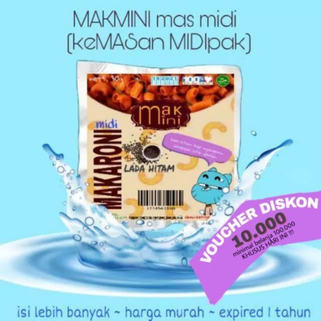 

NO ECER MAKMINI Mas midi Makaroni 30g (keMASan MIDIpak)