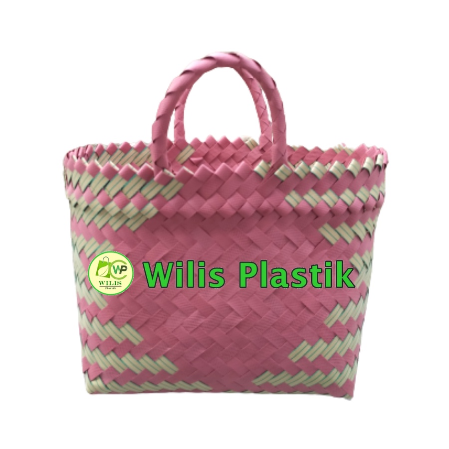 Tas Anyaman Plastik Hampers Tas Souvenir Keranjang Jinjing Tas Parcel  Kecil Handle 1 untuk Hantaran