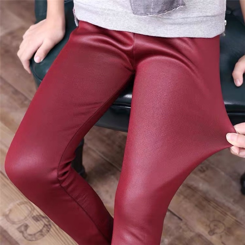 Celana kulit anak leather legging kids girls thermal winter hangat bawahan musim dingin