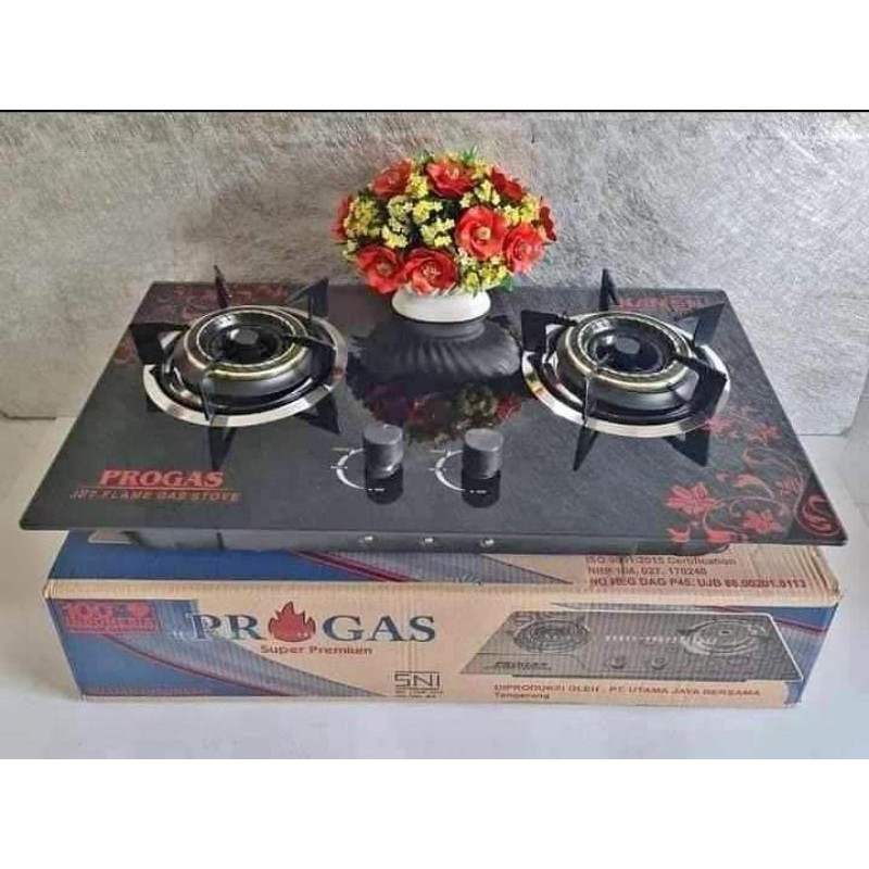 KOMPOR TANAM KACA PROGAS 2 TUNGKU