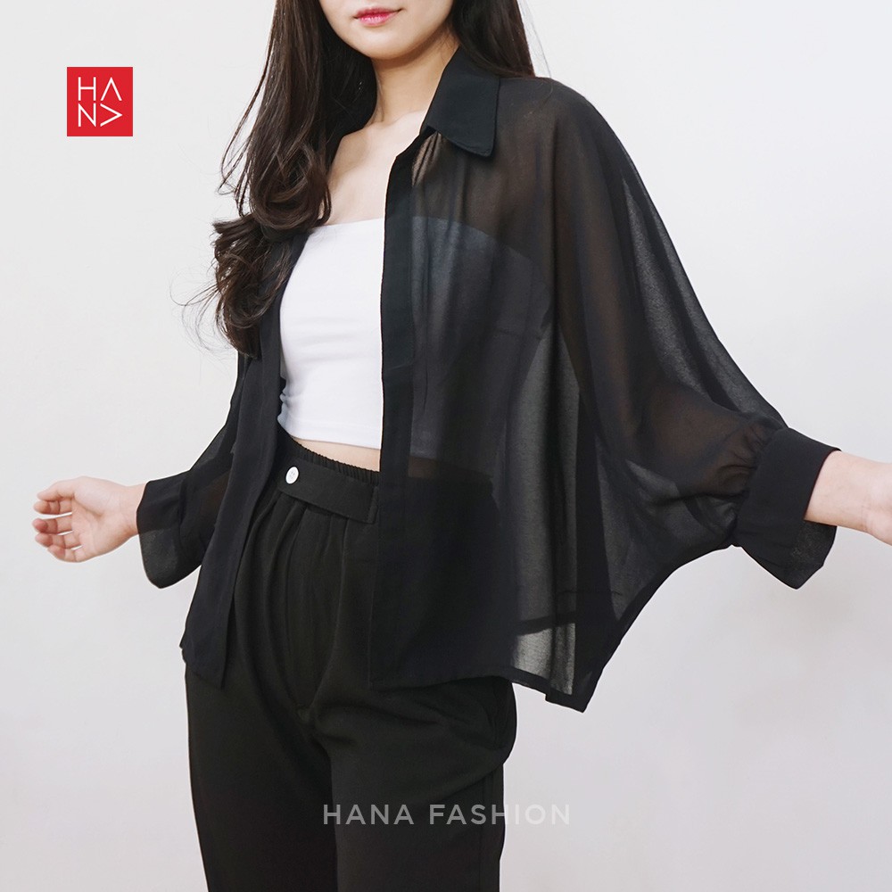 Hana Fashion - Felecia Basic Outer Atasan Wanita / Kardigan Wanita Big Size - SB144