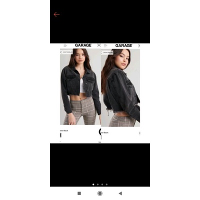 GARAGE Cropped Denim Jacket - Faded Black