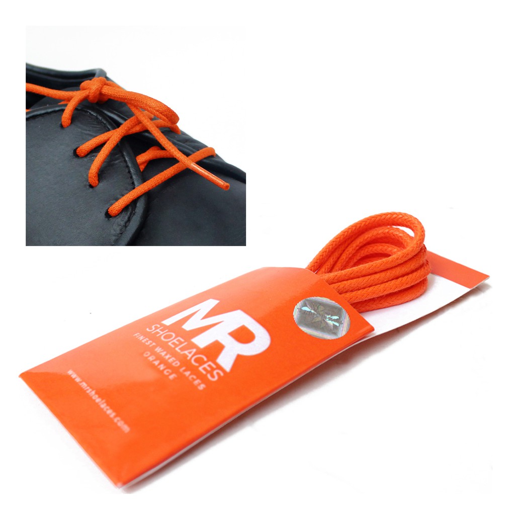 MR Shoelaces RD14 Orange (Jingga) Tali Sepatu Lilin 2-3mm Bulat Round 50cm 60cm 70cm 80cm 90cm 100cm 120cm 150cm (Waxed Laces) - Premium Shoelace