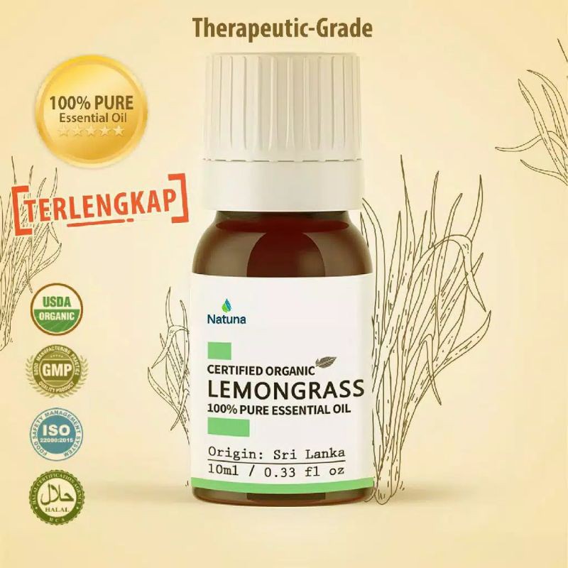 Natuna Lemongrass Essential Oil Minyak Essensial Atsiri Aroma Terapi EO Diffuser Difuser Humidifier