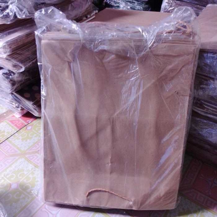 

(TERLARIS) paperbag 27x27x30 paper bag polos coklat 125 gsm
